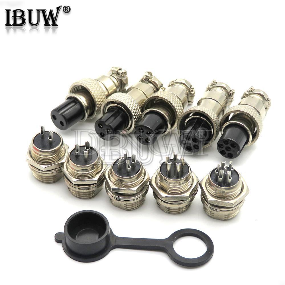 Wire Connector Cap - 1Set/lot GX12 2/3/4/5/6/7 Pin Male +