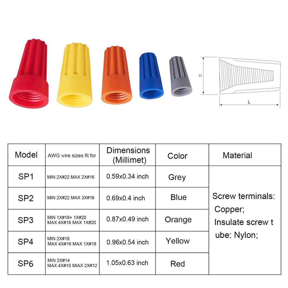 1000. 250.100Pcs Screw-On Wire - Wire Connector Cap ulasan dan harga