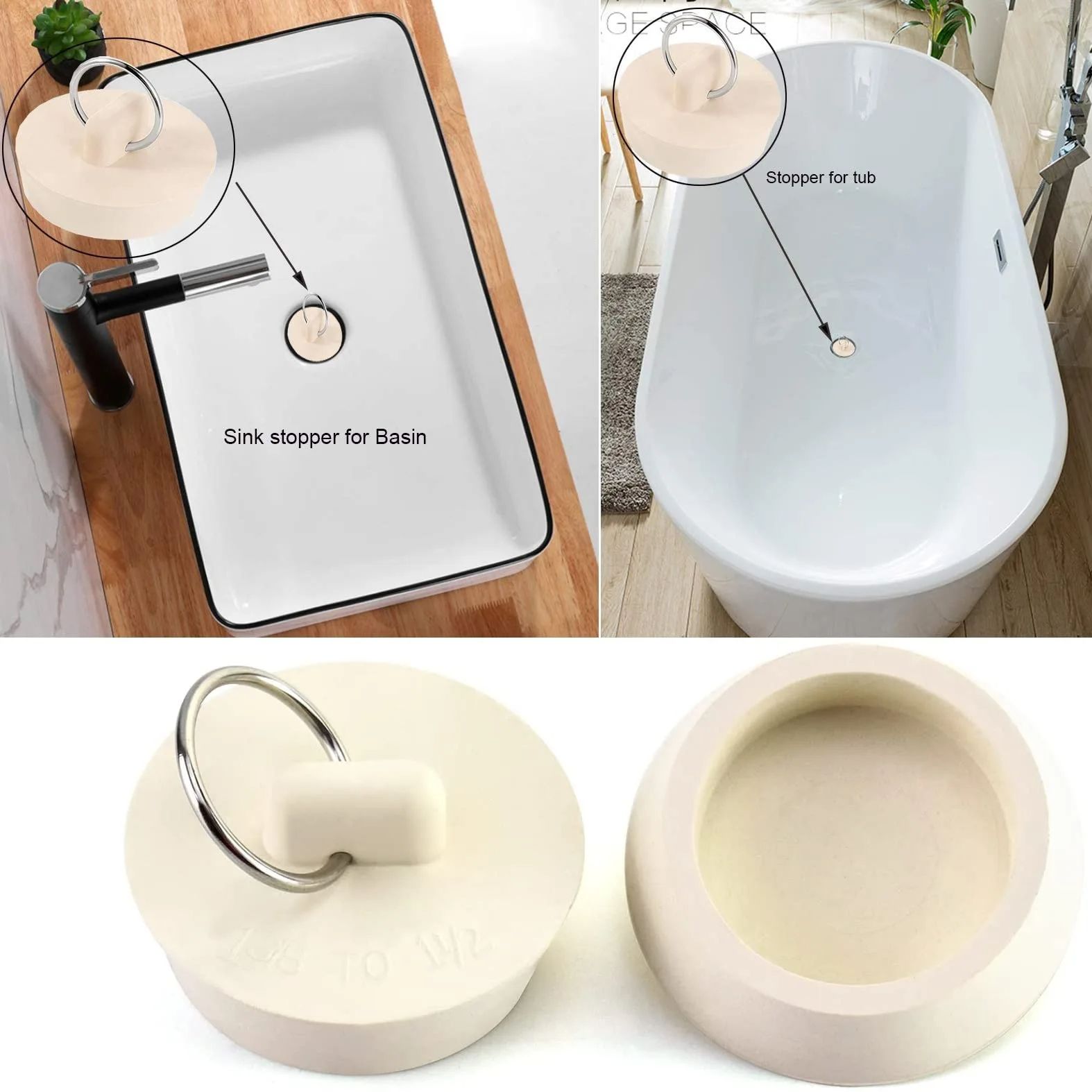1pcs Rubber Round Tub Stopper  - Sink Drain Strainer ulasan dan harga