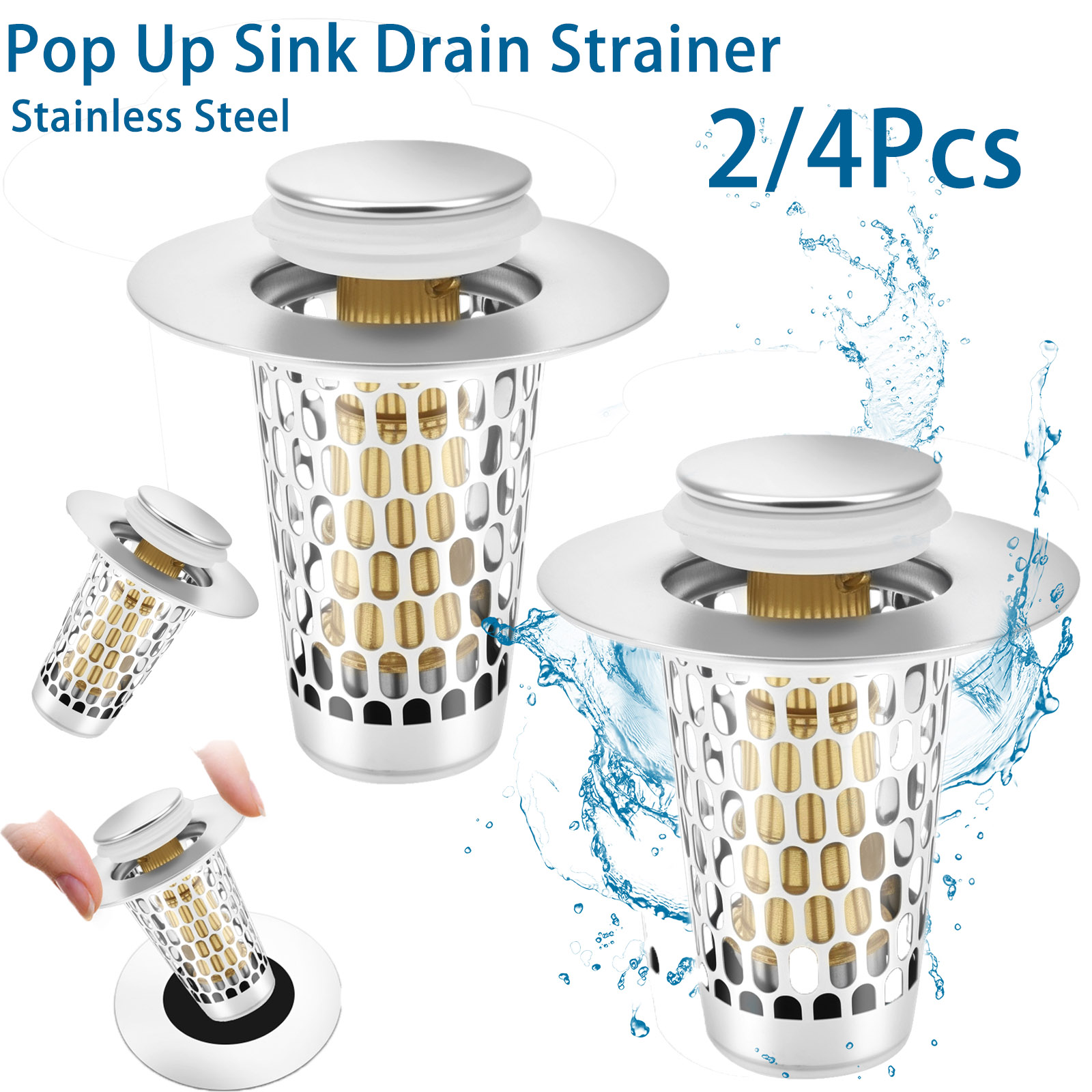 2/4Pc Pop Up Sink Drain Strain - Sink Drain Strainer ulasan dan harga